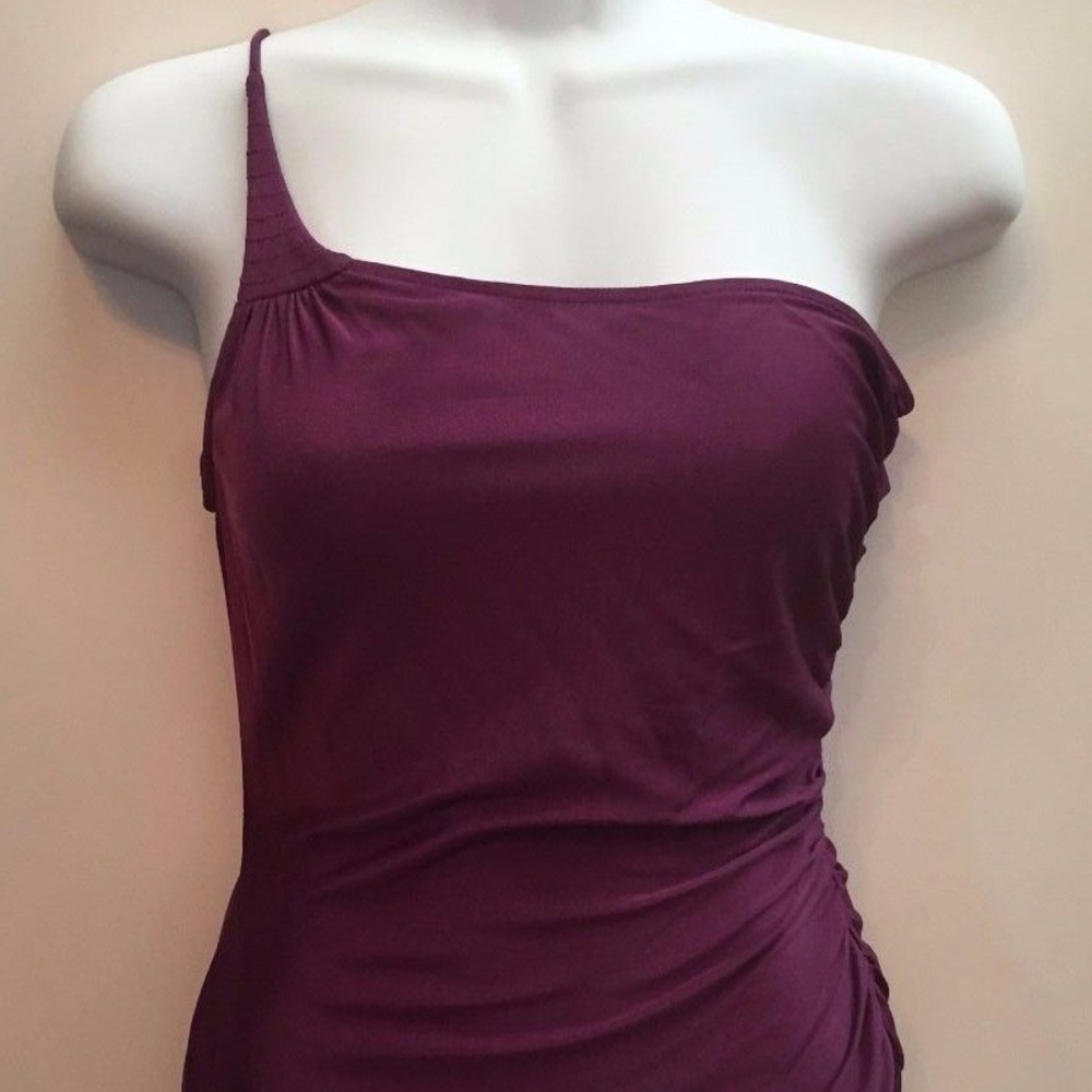 PURPLE CATHERINE MALANDRINO ONE SHOULDER TOP